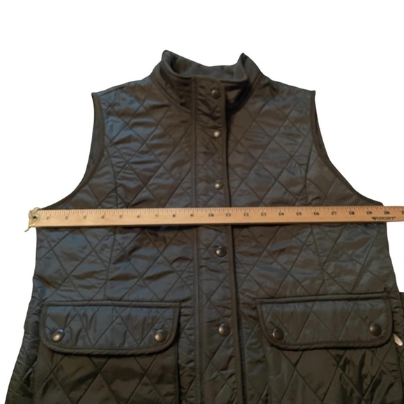 Eddie Bauer Womens Quilted 
Lined Vest Full Zip Olive Green Size Medium - Picture 8 of 14